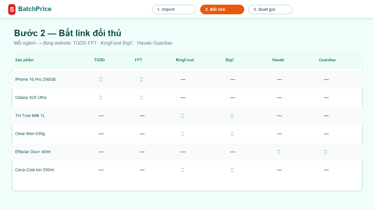 Bắt link website đối thủ